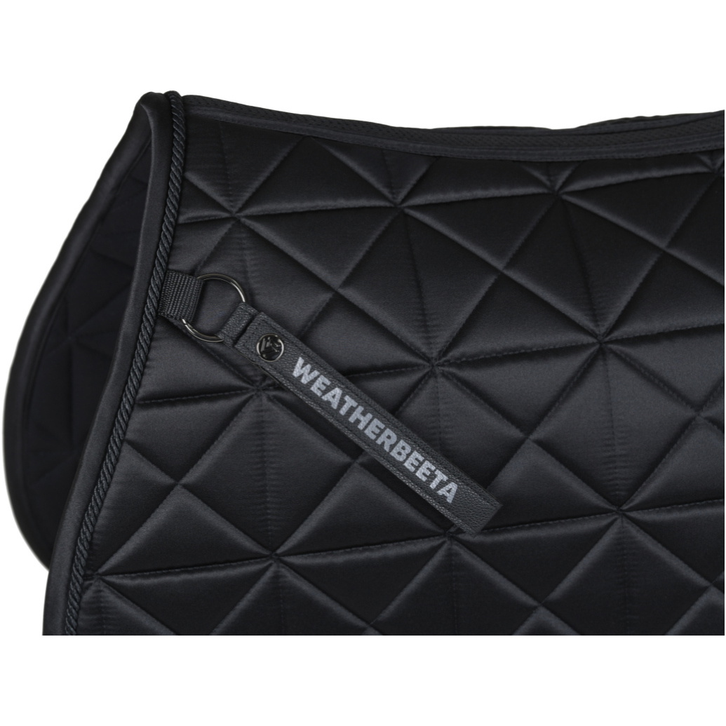 2026 WeatherBeeta Satin Luxe Air-Tec Euro Jump Shaped Saddle Pad 1030349 - Black